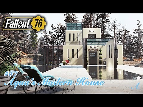 Fallout 76 - Cozy Mini Modern Pool House w/ quick tips & tutorial (Aqua's Modern house #87)