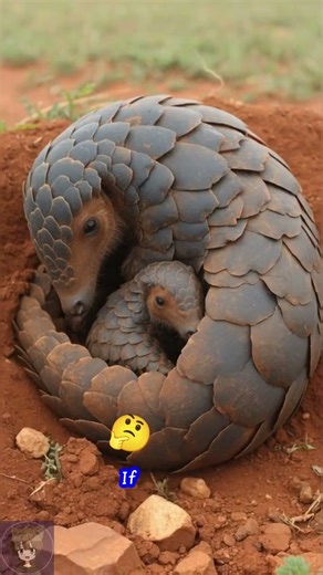 “How Baby Pangolins Ride on Mom’s Tail Like Living Backpacks 🐾🦔🥹”