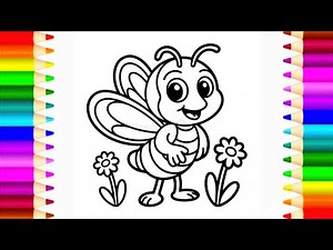 Cute Honey Bee Drawing | How To Draw A Honey Bee | Easy & simple honeybee drawing | Bee Drawing #bee