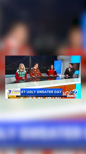 Amanda del Castillo on Instagram: "It’s National Ugly Christmas Sweater Day— not to be confused with Cute Sweater Day ☠️ LISTEN………."