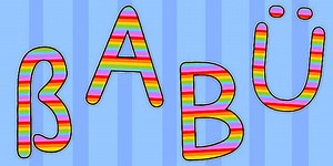 German Display Lettering Multi-coloured