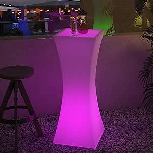 MUZZ Led Cocktail Table with Remote,16 Color Changing LED Light Up Pub Table, Waterproof Rechargeable Luminous Furniture, Led Bar Table for Party, Home, Night Club,Bar,Indoor(Hexagonal)