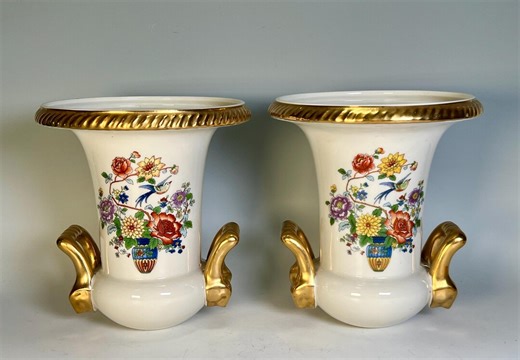Pair Glamorous Antique Amphora Urns or Lamp Bases: Hand Painted - B - Etsy