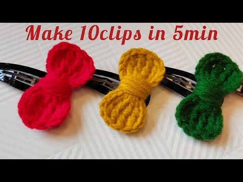 Crochet Easy Bow Hairclips for Beginners | Crochet Hair Accessories.
