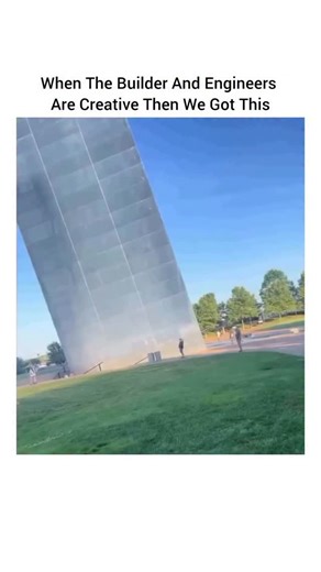 fuuukey on Instagram: "You are looking at what happens when engineering and imagination meet in perfect balance. The Gateway Arch in St. Louis rises 630 feet into the sky, forming the tallest stainless steel monument ever built. Designed by architect Eero Saarinen and completed in 1965, the arch follows a precise inverted catenary curve, a shape that naturally distributes weight and keeps the structure stable under wind and gravity. Every section was built to exact tolerances, with the legs narr