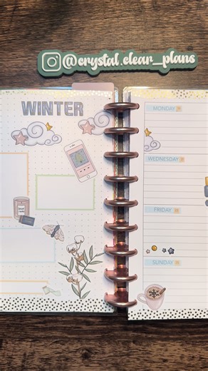 It’s a dreamy winter in my dashboard planner ☁️ #plannercommunity #decorativeplanning #functionalplanning #create #planner @Live Love Posh