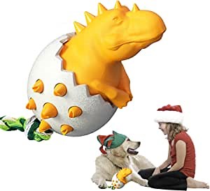 Funny Dinosaur Egg Dog Chew Pet Toys for Aggressive Chewers, Durable Nylon Rubber Heavy Duty Dog Toy Ideal for Small Puppy Medium and Large Breed Dogs Clean Teeth and Prevent Dental Calculus