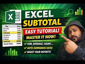 Learn how to use the SUBTOTAL function in Microsoft Excel step by step in this easy tutorial.