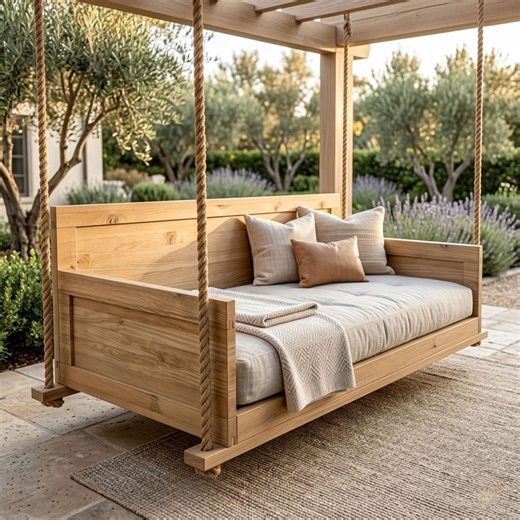 Hanging Bed Woodworking Plan, Southern Style Porch Swing Daybed Furniture - Etsy