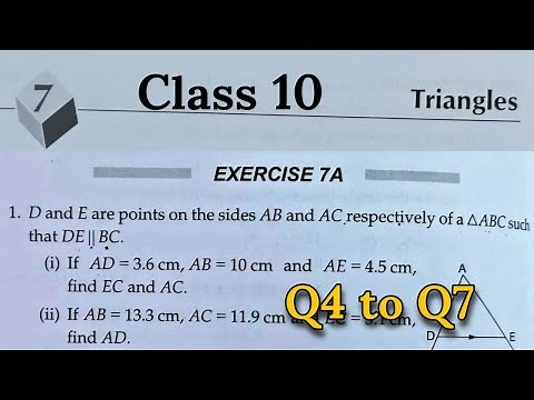 Class 10 Ex 7A Triangles Q4 to Q7 | CBSE | RS Aggarwal | Rajmith