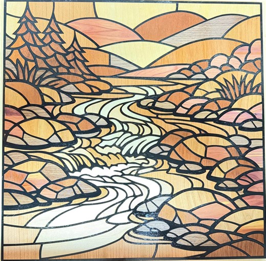 Mountain Stream Laser Inlay File - Etsy