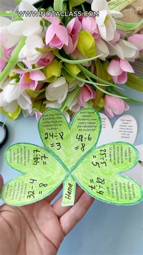 Shamrock Math Craft Idea | St Patrick's Day Clover Math Craft Templates