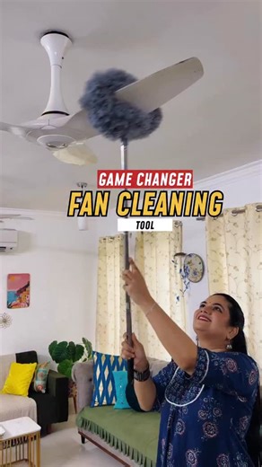 Must Have Fan Cleaning Tool. ✅ Double Sided for cleaning both sides of fan simultaneously ✅Extendable ✅ Highly Absorbent Material so no dust fallout ✅ Multipurpose- Can be used on wall, glass, ceiling, cupboard etc ✅ Easy to wash and dry #homecleaningtools #cleaninghacks #fancleaning | Home Decor Magic