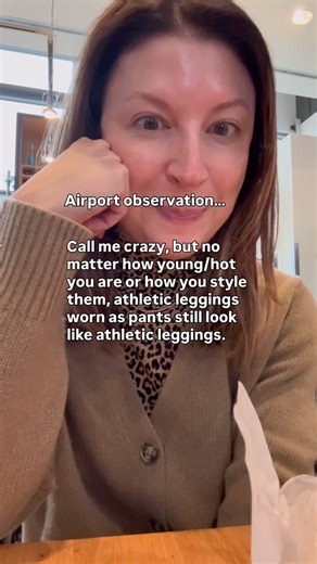 Even if you style them with tall boots to cover the brand on the leg 🫣🤷🏻‍♀️ Despite athletic leggings being less popular than ever, they still exist in travel fashion. I’m not so much against leggings as I have a strong, deeply held belief that we can do better. What about you? Are you team athleisure when you travel or do you take it up a notch? * * * Austin personal stylist, fashion stylist Austin, wardrobe consultant Austin, style over 40, style over 50, travel style | Blocksofstyle