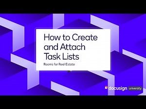 Docusign Rooms: How to Create and Attach Task Lists