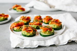 Smoked Salmon, Avocado and Cucumber Bites