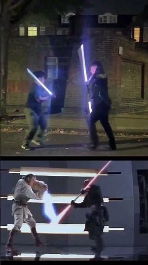 Obi-Wan vs Maul side by side #starwars #lightsaber #jedi #sith #obiwankenobi #darthmaul