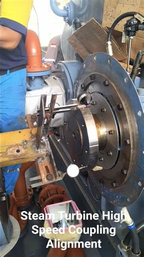 Turbine high speed coupling alignment #shorts #steamturbine #mechanical