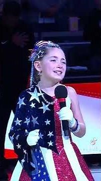 Little girl sings the National Anthem better than Fergie 2024 basketball game