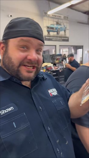 Tesh & Tim treating the @redrivercustomsllc crew with these AWESOME cookies with the same symbol as the 1955 Crown Victoria we had at SEMA!! | Red River Customs