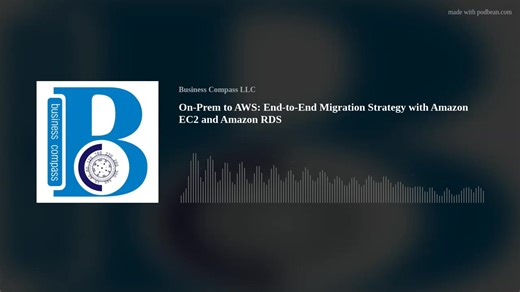 On-Prem to AWS: End-to-End Migration Strategy with Amazon EC2 and Amazon RDS https://knowledge.businesscompassllc.com/on-prem-to-aws-end-to-end-migration-strategy-with-amazon-ec2-and-amazon-rds/ Moving your business from on-premise infrastructure to AWS can transform your operations, but the journey requires careful planning and execution. This podcast walks IT leaders, cloud architects, and enterprise decision-makers through a proven on-premise to AWS migration strategy that minimizes downtime 