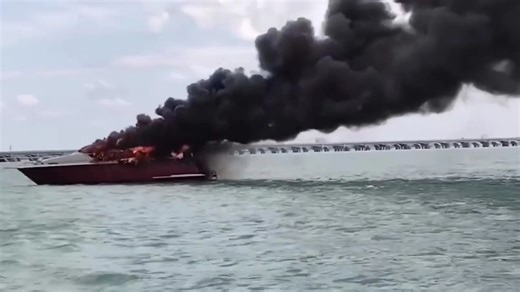 Dramatic moment luxury yacht explodes forcing captain & crew to leap into sea