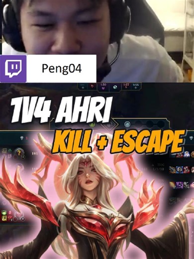 1v4 Ahri Kill and Escape Gameplay Highlights