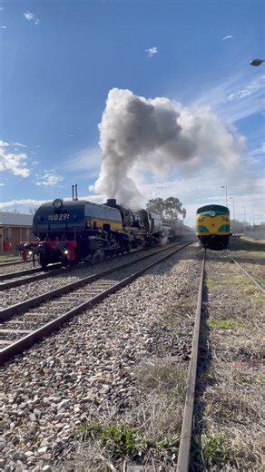 365K views · 7.6K reactions | ️ Its's a beautiful winter day in Bathurst! Check out 6029 departing from Bathurst Station on a run earlier today (featuring a guest appearance from heritage diesel locomotive 4201!) | Transport Heritage NSW | Facebook