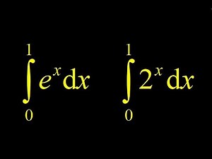 Definite integrals of basic exponential functions: integral e^x and integral 2^x.