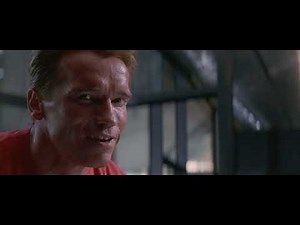 Last action hero, scène finale avec Arnold Schwarzenegger qui remballe Frank McRae