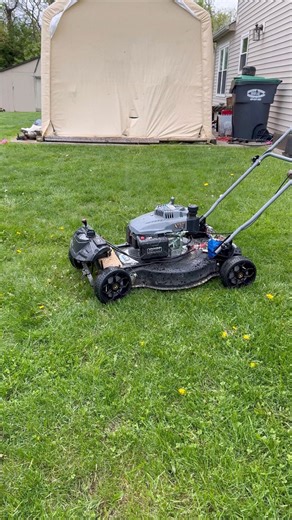 Testing out my RC lawnmower 🤔 #reelsvideo #custommade #custombuild #lawnmower #lawncare #remotecontrol #diy #project #innovation #fun #fyp | Buildadadgarage