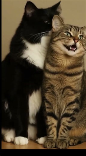 The sweetest moment of love between two cats... Watch what the black cat did! 😻 #cat #kitten #cute