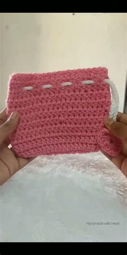 Crochet drawstring pouch #diy #crochet #crocheting #shorts