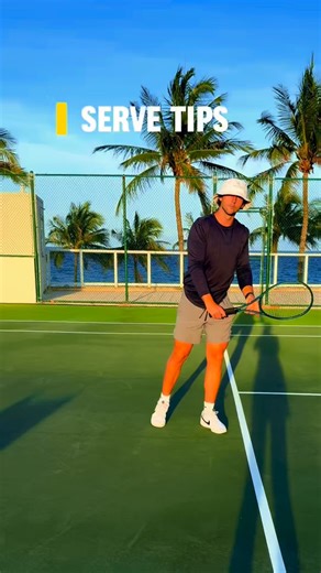 3 Simple Serve Tips 🔥🎾 1️⃣ Lead with the elbow, not the racquet. Lift your elbow first—this naturally guides you into a smooth, relaxed trophy position. 2️⃣ Keep the wrist neutral. Don’t crank your wrist back. A straight, loose wrist keeps your arm relaxed and helps generate effortless power. 3️⃣ Show your back arm to your opponent. On the toss, they should see the back of your hitting arm—not your bicep. That means you’re fully turned and loaded. ✔️ Small fixes. ✔️ Big results. #tennismatch #