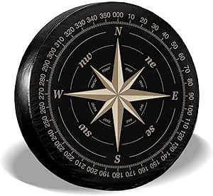 Amazon.com: Compass Rose Black Spare Tire Cover UV Sun Wheel Covers Fit for Trailer, RV, SUV and Many Vehicle 15 Inch : Automotive