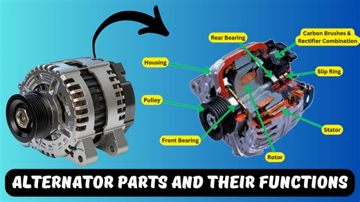 1.6K views · 32 reactions | @topfans Alternator parts and their functions #AlternatorParts #AlternatorFunction #CarChargingSystem #HowAlternatorsWork #AlternatorComponents #RotorAndStator #VoltageRegulator #DiodeRectifier #SlipRings #BrushAssembly #CarBatteryCharging #AutomotiveElectrical #AlternatorFailure #AlternatorRepair #AlternatorWorkingPrinciple #EngineChargingSystem #CarMaintenance | Automobile Basic Ideas | Facebook