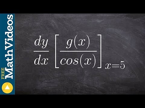 Use the quotient rule of derivatives given a table
