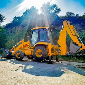 [Hot Item] 4X4 Tractor with Loader and Backhoe Excavator Free Shipping, Wheel Mini Backhoe Loader Wheel Loader