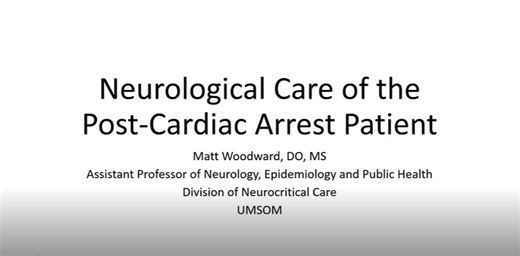 Post Arrest Care Dr. Woodworth