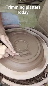 Trimming platters today..the plan is to make more monarch butterfly platters as there is a waiting list for at least 2. #ClayLickCreekPottery #claycreations #studiolife #redearthenware #clay #potteryart #pottery #majolica #lifeofapotter #howimake #workinprogress #pottersofinstagram #platters #platter | Clay Lick Creek Pottery
