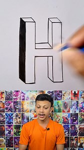 132K views · 790 reactions | How to Draw the Letter H in 3D✏️✨ Learn how to draw a smooth and clean 3D letter H in just seconds! ✏️✨ Perfect for beginners, students, and anyone who loves simple lettering art. Try it yourself and tag me with your results!  #reelsvideo #draw #drawing #art #artist #letterh #write #fun #jollyforever | JollyForever | Facebook