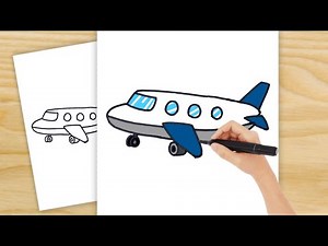 How to Draw an Easy Airplane | Step-by-Step for Kids & Beginners!