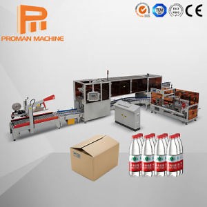 [Hot Item] Fully Automatic Glass Bottle Jar Group Package Carton Paper Case Box Pallet Packer Sealing Packing Machine Price