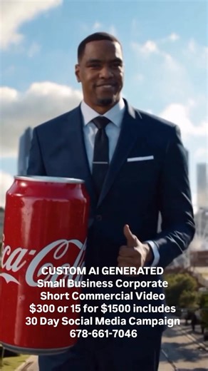 Shannon Action on Instagram: "CUSTOM AI GENERATED 🎦Small Business Corporate Short Commercial Video 🎦$300 or 15 for $1500 includes 🎦30 Day Social Media Campaign 🎦 FREE CUSTOM SCRIPT INCLUDED 🎦678-661-7046 #atlantabusiness #atlanta #atlantarealestate #atlantastudio #atlantamusic ✨🎥📸⭐You'll be the Star ⭐🚨FREE🚨BUSINESS PHOTO HEADSHOTS🚨Atlanta DOWNTOWN Photography Studio or We Come To You✨✨ ----- 🔥❤️We're scaling businesses through our Program & Ministry. 📈💸✨ It's always a Blessing to be