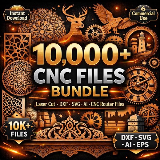 10,000+ CNC Router Files Bundle – Mega CNC Design Pack for Laser & Router Machines, Dfs Ssg Aı Eps Files, Multiple Categories CNC Patterns - Etsy