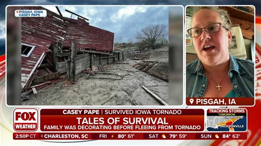 15K views · 227 reactions | 'WE BARELY MADE IT': An Iowa family was decorating for a party when they received a call from a friend that a tornado was approaching. Casey Pape joined FOX Weather to discuss the amazing tale of survival. | FOX Weather | Facebook