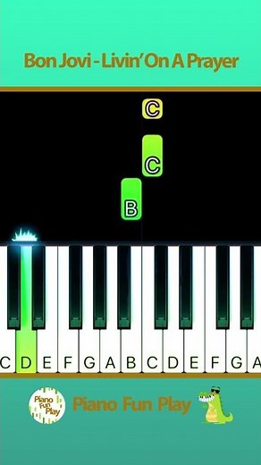 Bon Jovi - Livin’ On A Prayer - EASY Piano TUTORIAL by Piano Fun Play #shorts