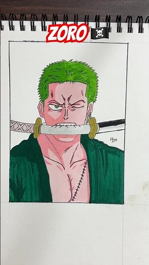"Roronoa Zoro Drawing | One Piece Anime Sketch | Epic Swordsman Art #shorts"