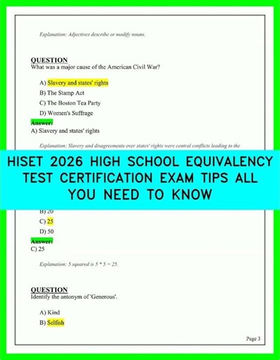HiSET 2026 High School Equivalency Exam Tips | Pass Fast - Everything You Must Know