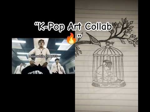 🔥 K-Pop Art Collab 🎨 BTS Inspired Drawing ✨ Jungkook & V Fan Art 💜